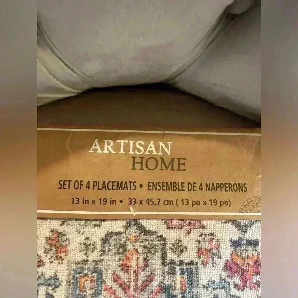 Artisan Home Set of 4 Placemats Multicolor Colorful Ethnic Boho Southwest Tribal